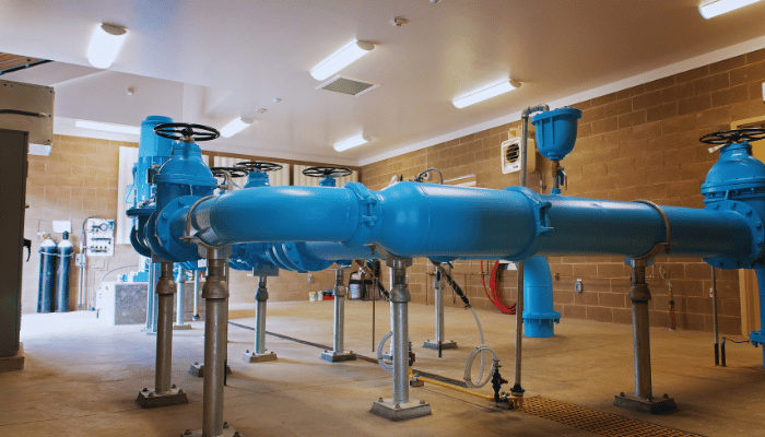Groundwater pumping well photo with pipes